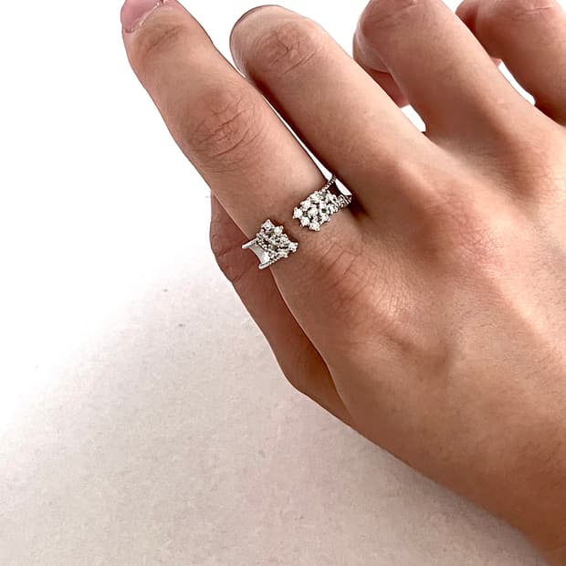 언발란스 큐빅 반지