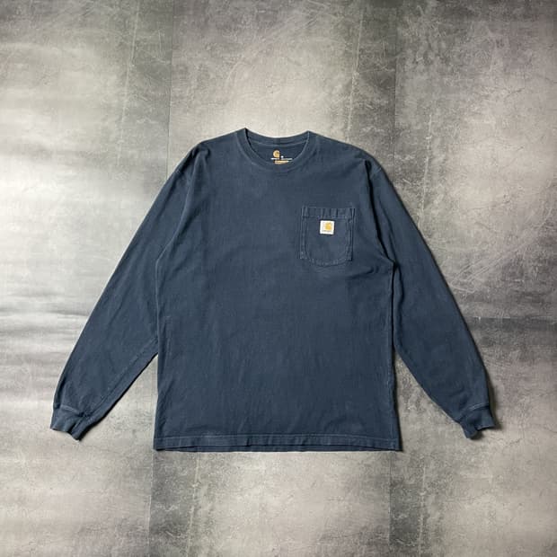CARHARTT 칼하트 빈티지 네이비 롱슬리브 긴팔 스웨트셔츠A00411