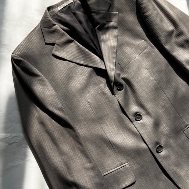 조르지오 아르마니 아카이브 스트라이프 3버튼 울 자켓 48