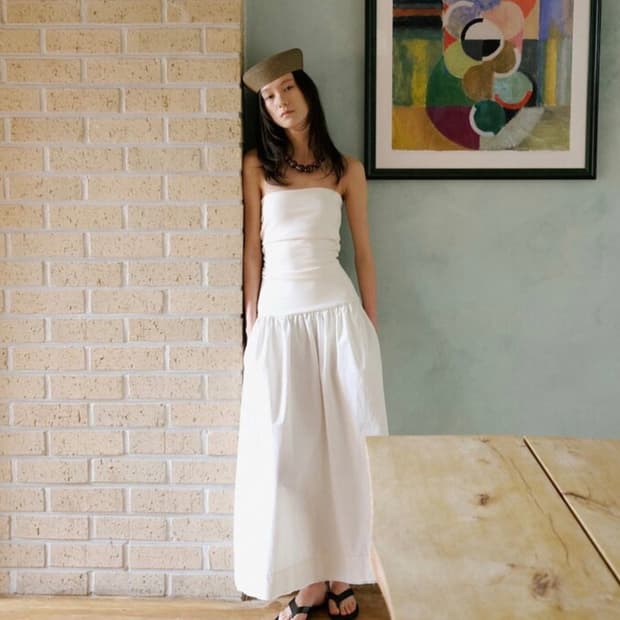 르하스 TUBE TOP NATURAL FLARE DRESS_IVORY