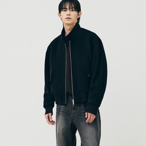 노이어 울 해링턴 자켓 블랙