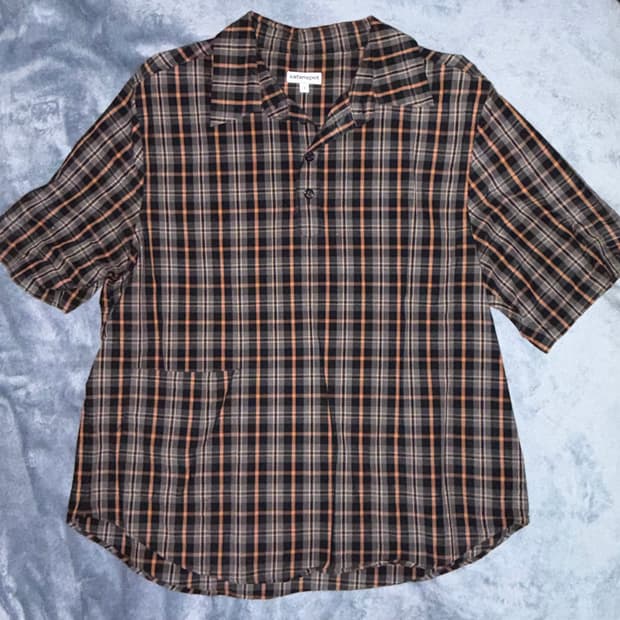 사파리스팟 pocket check half shirts