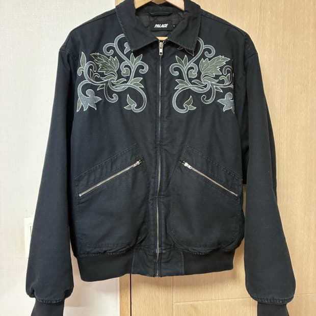[M]팔라스 PALACE 플로랄 캔버스 봄버 자켓 블랙