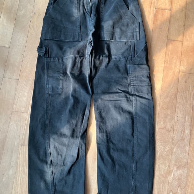 ee garments dyed workpants 블랙 사이즈 s
