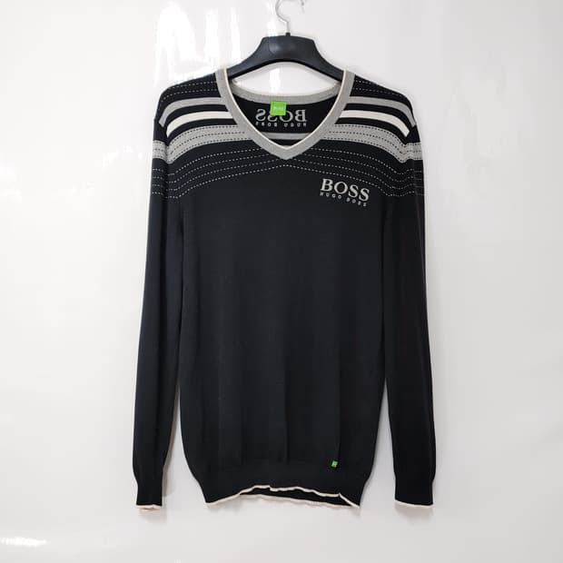 HUGO BOSS 휴고보스 남성 브이넥 긴팔 니트티