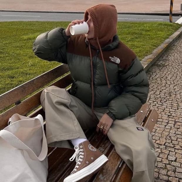 노스페이스 희귀 리미티드 카키눕시700