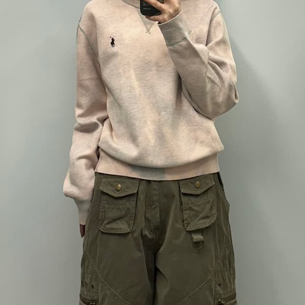 폴로 랄프로렌 신형 그레이 나염 디테일 맨투맨