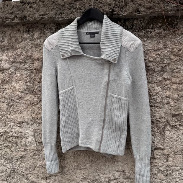 아르마니 익스체인지 언발란스 니트 집업