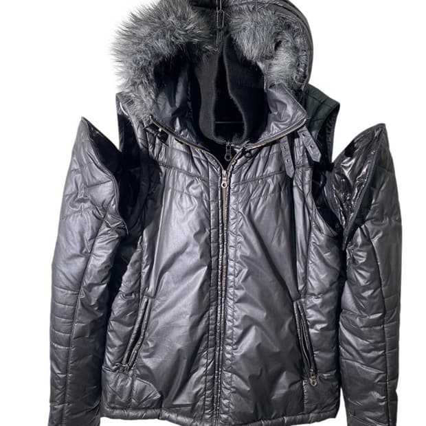 mossimo 트랜스폼 퍼 후드 패디드 자켓