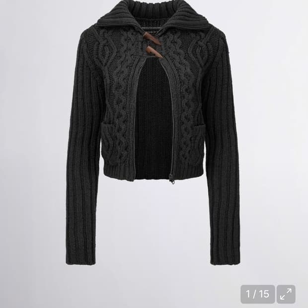 스컬프터 Two Way Cable Cardigan Charcoal