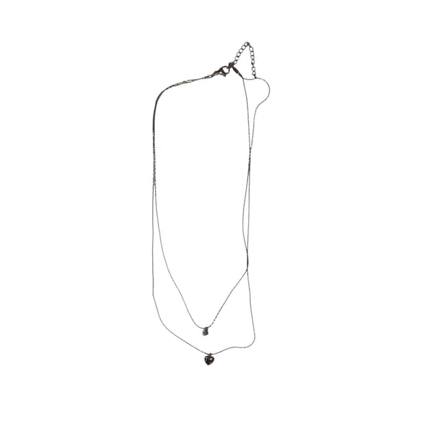 Heart Cubic Pendant 레이어드 목걸이 