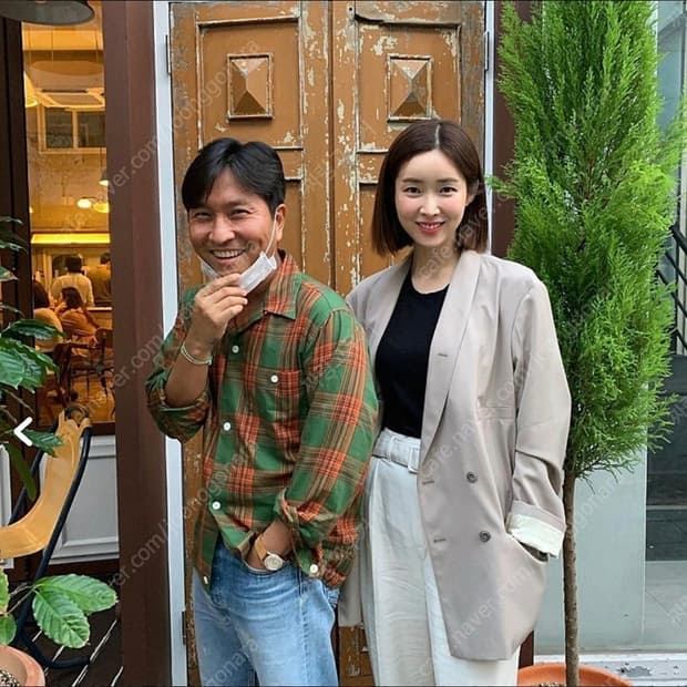 [L] 하버색 체크 셔츠 그린 카멜사장님 착용