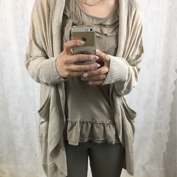 TSUMORI CHISATO beige linen cardigan