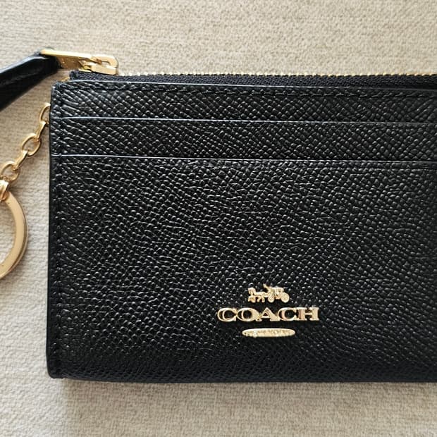 코치 블랙 키링 카드지갑