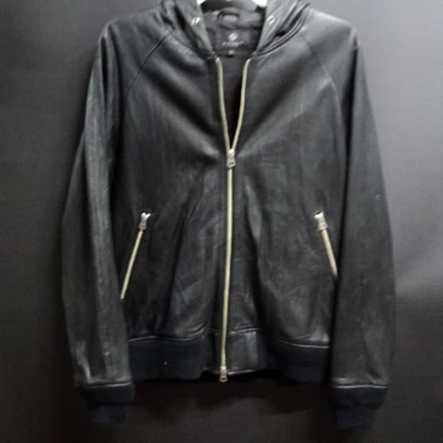 레더 후드 자켓