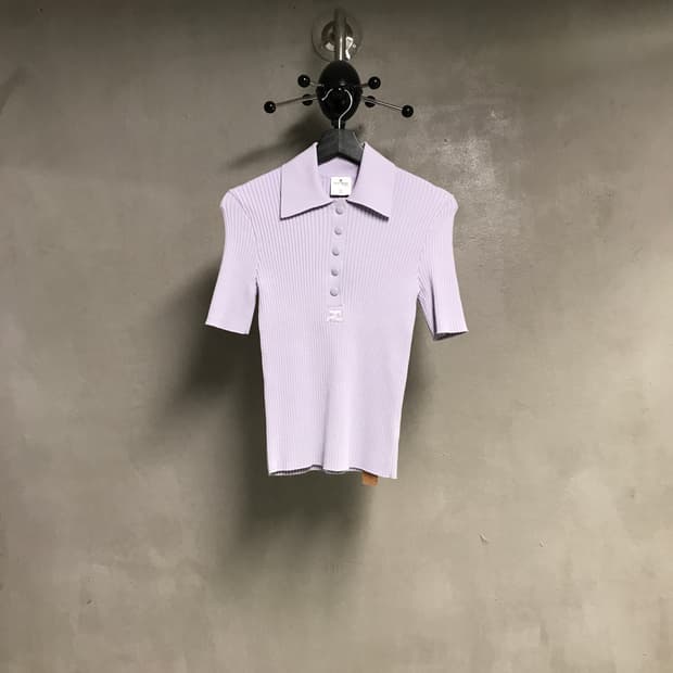 꾸레쥬 니트 반팔 카라티 M(W)