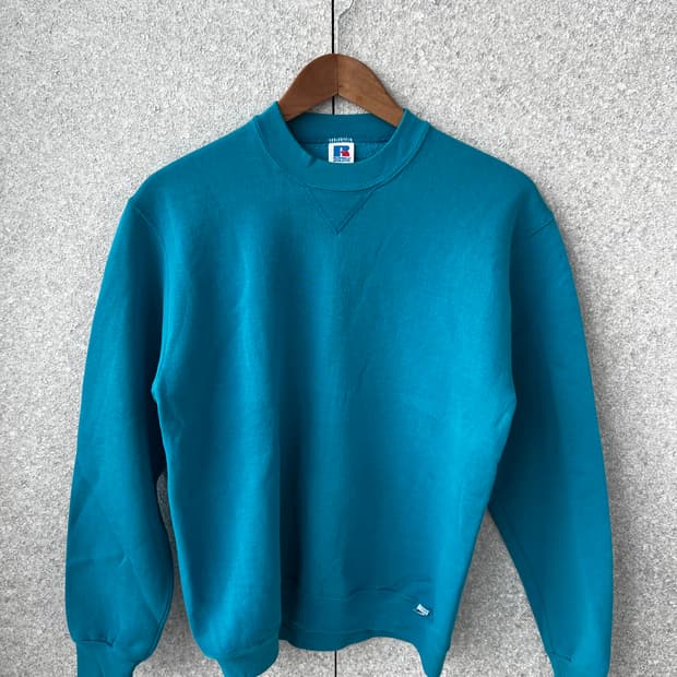 빈티지 USA 90's 러셀 애슬레틱 블링크 스웻셔츠 틸아쿠아 M