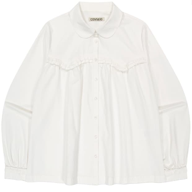 코이세이오  ROUGH CUT FRILL SHIRT IVORY