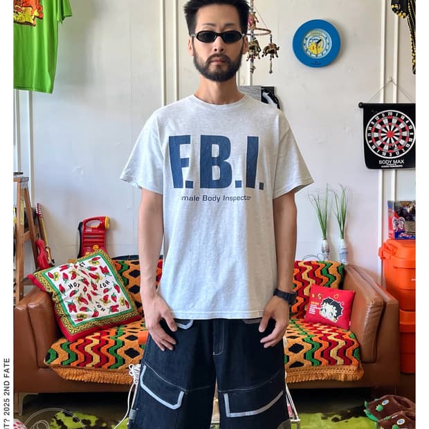 90-00‘s F.B.I. Parody Printed Vintage T