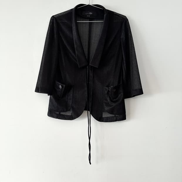 Sheer classic strape glitter blouse 
