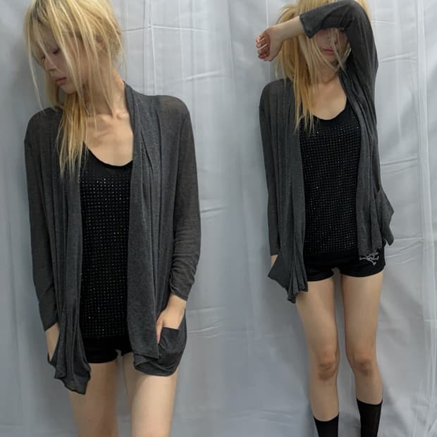 [REFLEST] Silver Thread Grey Cardigan