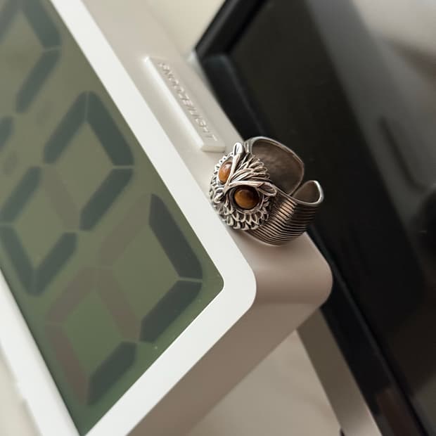 타이거 아이즈 부엉이 은반지 16호