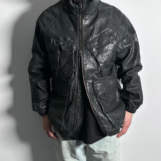 레저렉션 쉽스킨 후디 바이커 자켓 (on.567)  