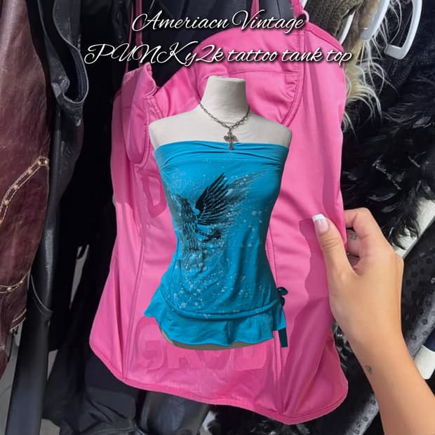 Ameriacn PUNK y2k tattoo tank top