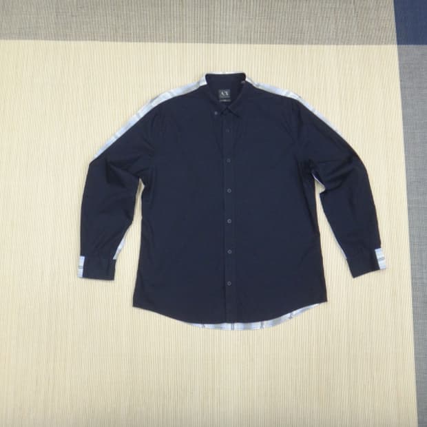 (XL) 아르마니익스체인지 남성용 긴팔 면 셔츠