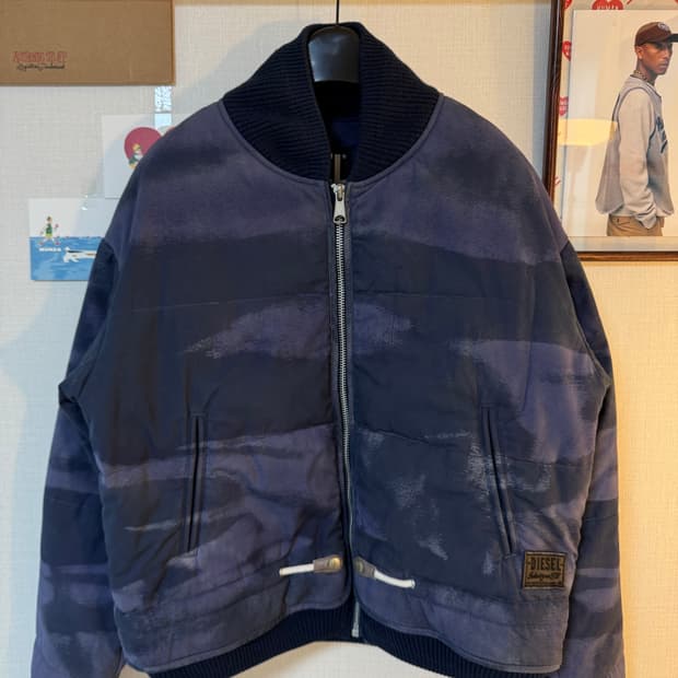 [L]Diesel 디젤 플라이트 봄버 패딩 자켓 네이비