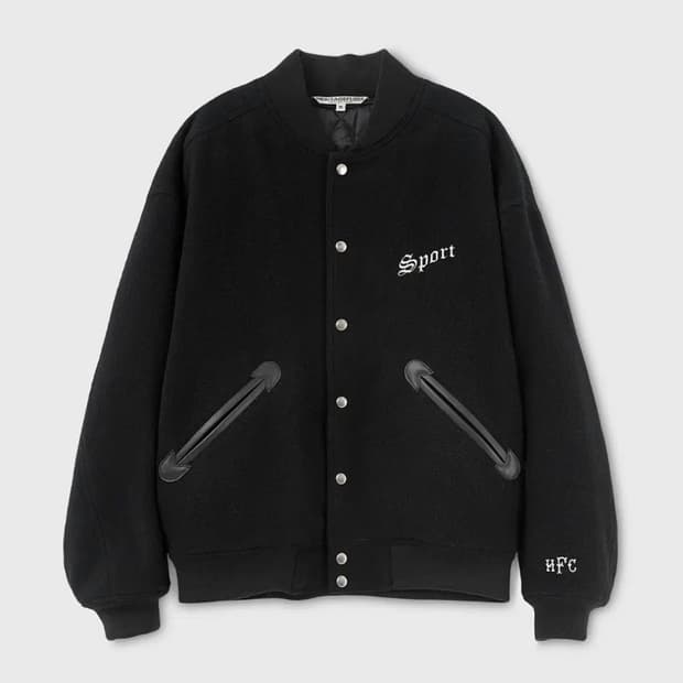 (L) 헤리티지플로스 바시티 자켓 블랙