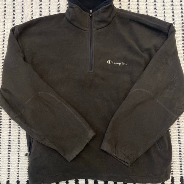 챔피온(champion) 반집업 플리스 다크브라운