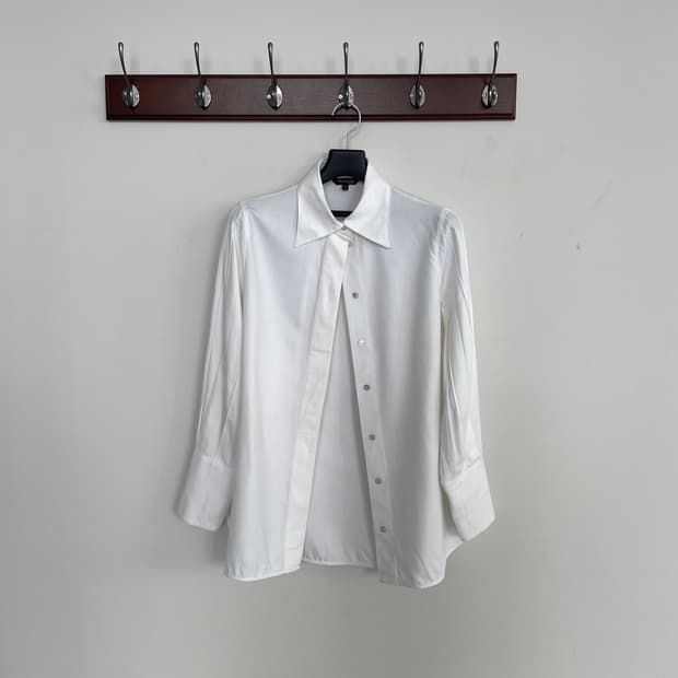 마시모두띠 암 셔링 화이트 셔츠