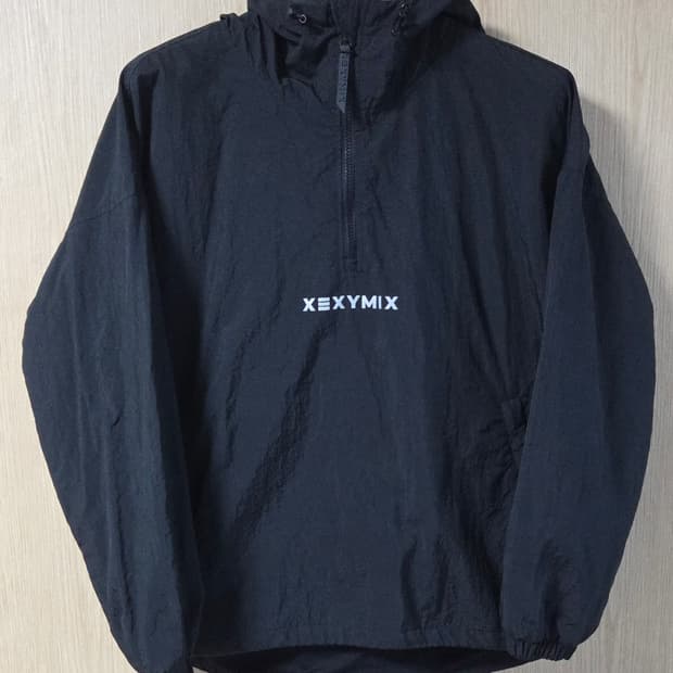 (착샷) 젝시믹스 우븐 아노락 바람막이 블랙 