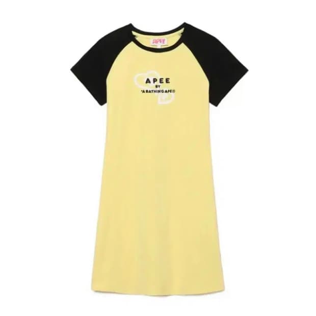 BAPE APEE GRAPHIC RAGLAN MINI DRESS