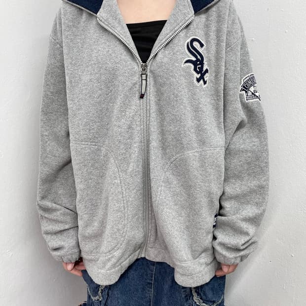 mlb 화이트삭스 그레이 플리스 집업 