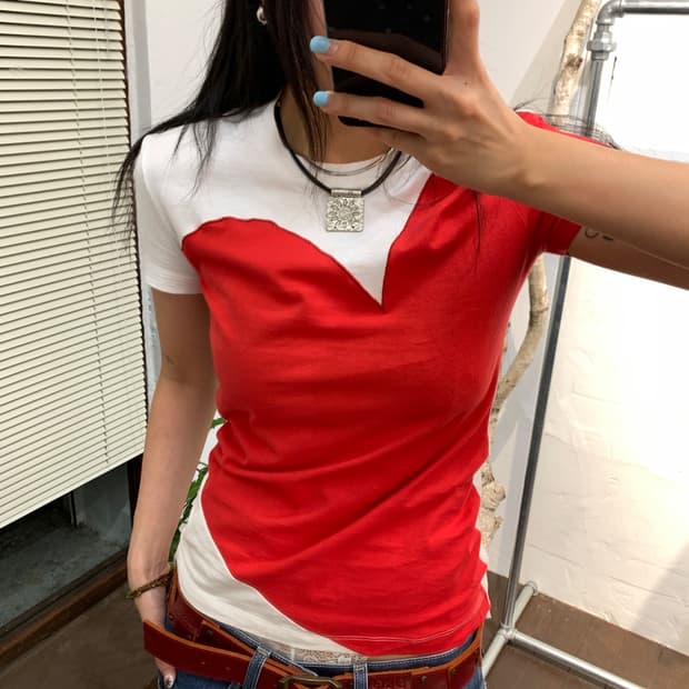모스키노 하트 패널 티셔츠