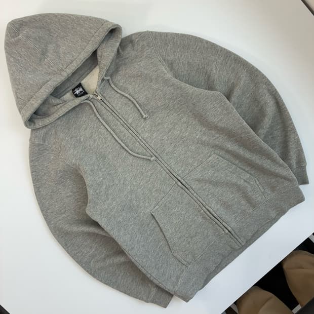 Stussy  스투시 스탁로고 그레이 후드집업 