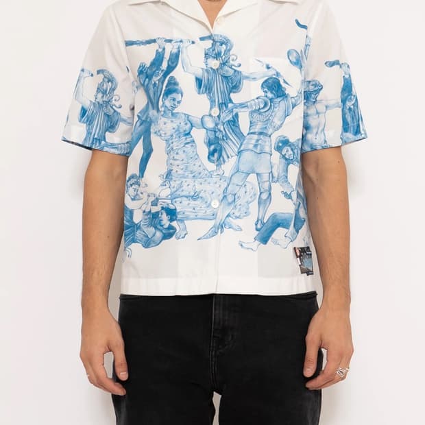 프라다 비스코스 반팔 셔츠 L