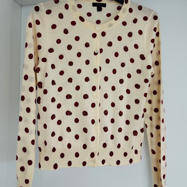 제이크루 여성 도트 스팽글 가디건