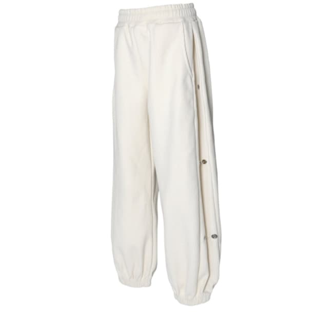 mjd 와플 사이드 스냅 스웻 팬츠 크림 L 사이즈