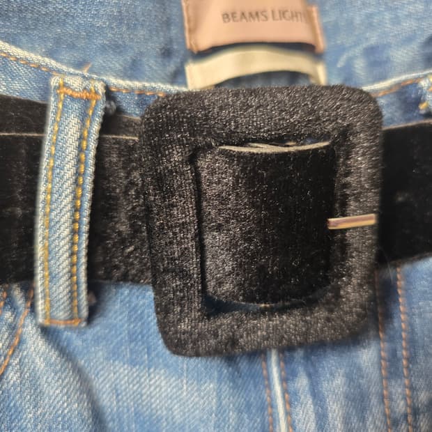 블랙 벨로아 빈티지 벨트