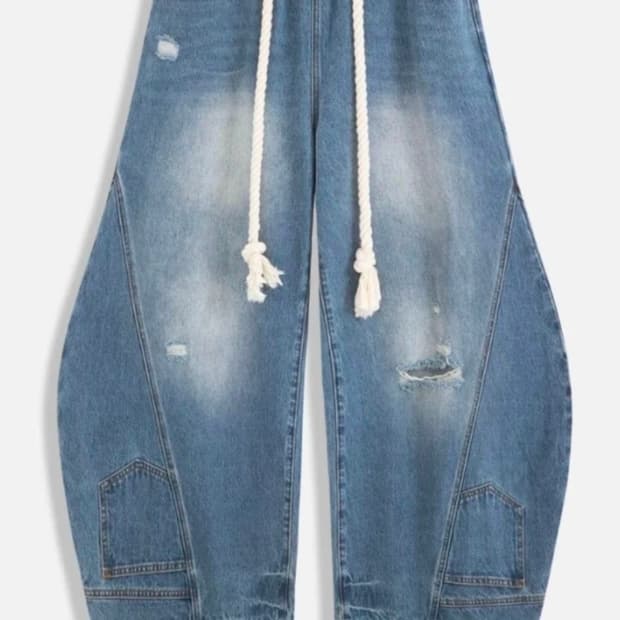 AELFRIC Eden 리버스 배럴 슈퍼 배기 데님 팬츠 로프