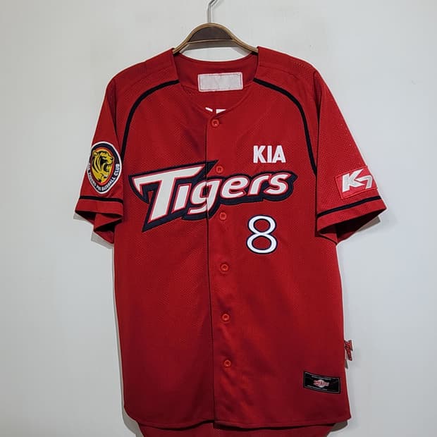 (100) 기아타이거즈 야구져지 반팔 안치홍 마킹 유니폼 