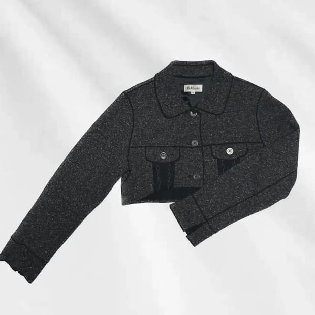 와이즈걸 빈티지 커스텀 크롭 셔츠탑