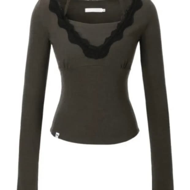 쓰리타임즈 라즈베리탑 차콜 s 슬리브 threetimes