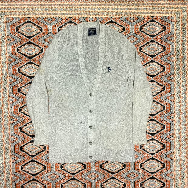 아베크롬비 오트밀 울 가디건 남성M