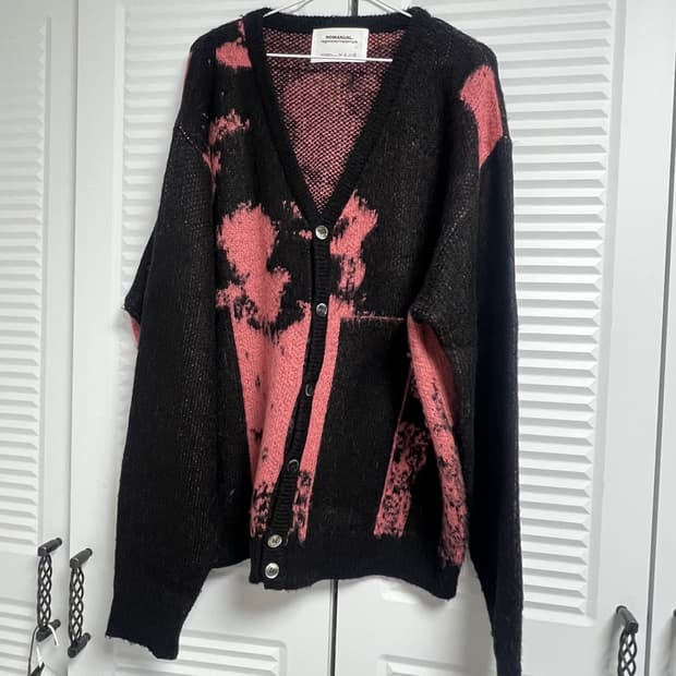 노매뉴얼 가디건 BD HAIR CARDIGAN - PINK