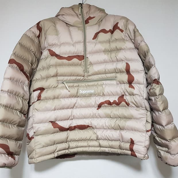 슈프림 마이크로 다운 하프 집 후드 패딩 데저트 카모 24FW