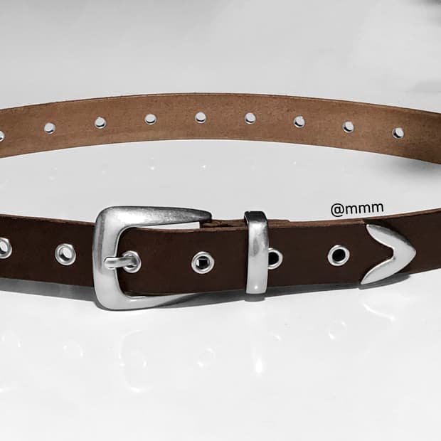 [Unisex] 아일렛 웨스턴 레더 벨트 브라운